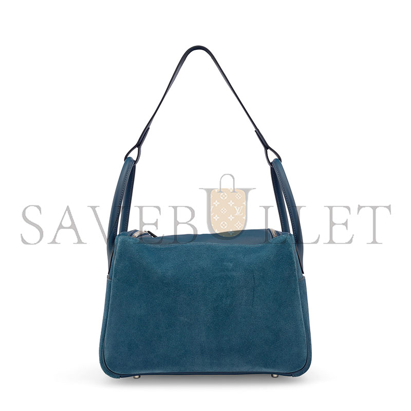 H**me5 master a bleu thalassa swift leather & veau doblis grizzly lindy 30 with palladium hardware (30*21*15cm)